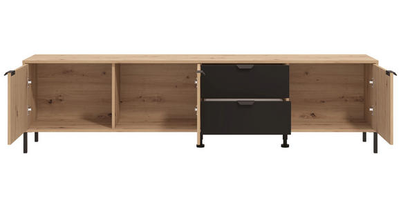 LOWBOARD in 208/40/54,5 cm - Schwarz/Eiche Artisan, Basics, Holzwerkstoff/Kunststoff (208/40/54,5cm) - Carryhome