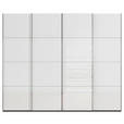 SCHWEBETÜRENSCHRANK 271/223/68 cm 4-türig Graphitfarben, Weiß  - Chromfarben/Graphitfarben, Design, Glas/Holzwerkstoff (271/223/68cm) - Novel