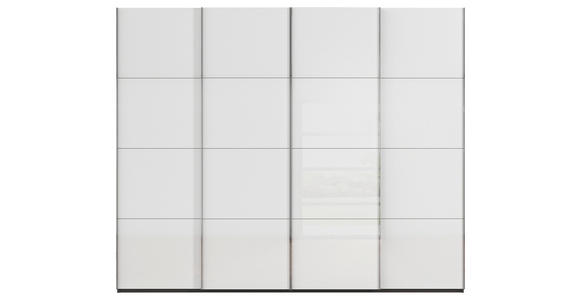 SCHWEBETÜRENSCHRANK 271/223/68 cm 4-türig Graphitfarben, Weiß - Chromfarben/Graphitfarben, Design, Glas/Holzwerkstoff (271/223/68cm) - Novel