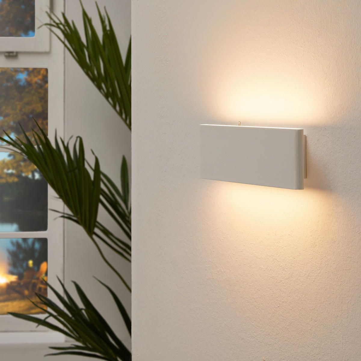 LED-WANDLEUCHTE Siegfried 22,5/3,5/8 cm   - Opal/Weiß, Design, Kunststoff/Metall (22,5/3,5/8cm) - Globo