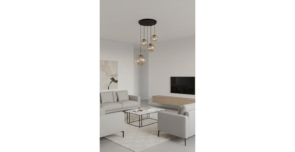 HÄNGELEUCHTE 62/135 cm  - Bernsteinfarben, Trend, Glas/Metall (62/135cm) - Novel
