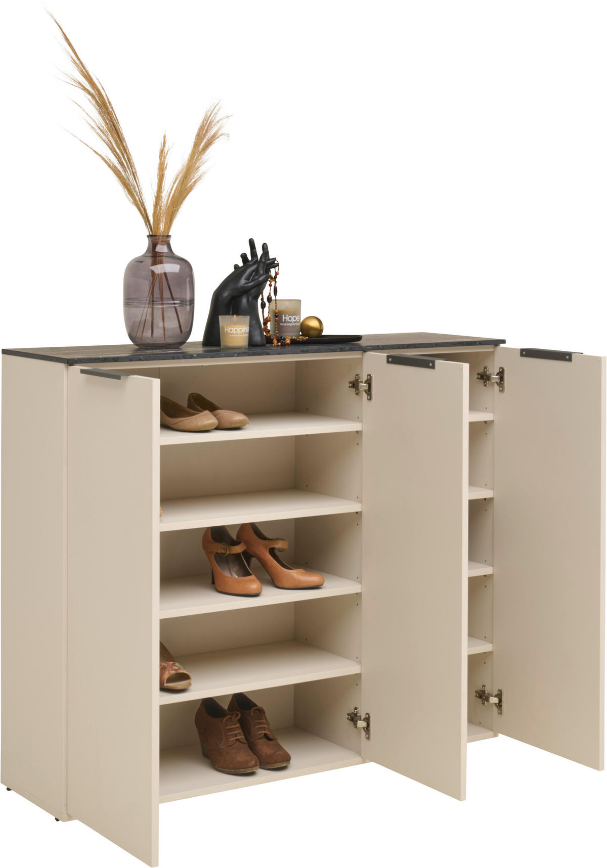 SCHUHSCHRANK 120/100/34,5 cm  - Kaschmir/Anthrazit, Design, Holzwerkstoff/Kunststoff (120/100/34,5cm) - Voleo