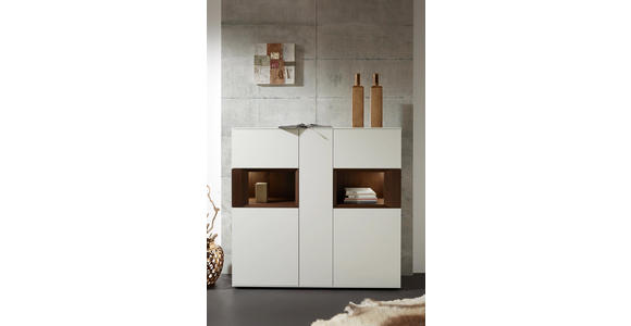 HIGHBOARD 150/145,3/37,1 cm - Nussbaumfarben/Weiß, Design, Holz/Holzwerkstoff (150/145,3/37,1cm) - Dieter Knoll