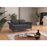 2,5-SITZER in Flachgewebe Grau  - Schwarz/Grau, KONVENTIONELL, Textil/Metall (189/92/123cm) - Sit & More