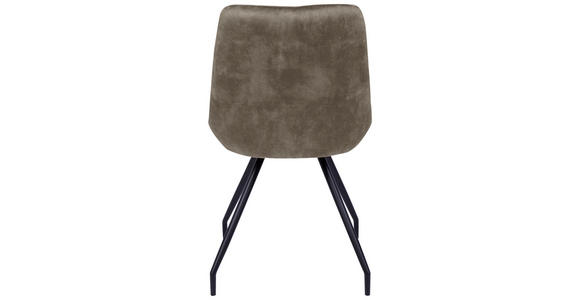 STUHL Samt Schwarz, Taupe - Taupe/Schwarz, Design, Textil/Metall (51/88/66cm) - Novel