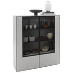 HIGHBOARD Grau  121,9/138,3/37,1 cm  - Schwarz/Grau, Design, Glas/Holzwerkstoff (121,9/138,3/37,1cm) - Dieter Knoll