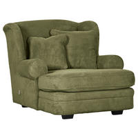 XXL-SESSEL - Dunkelgrün/Beige, Design, Holz/Textil (121/100/140cm) - Ambia Home