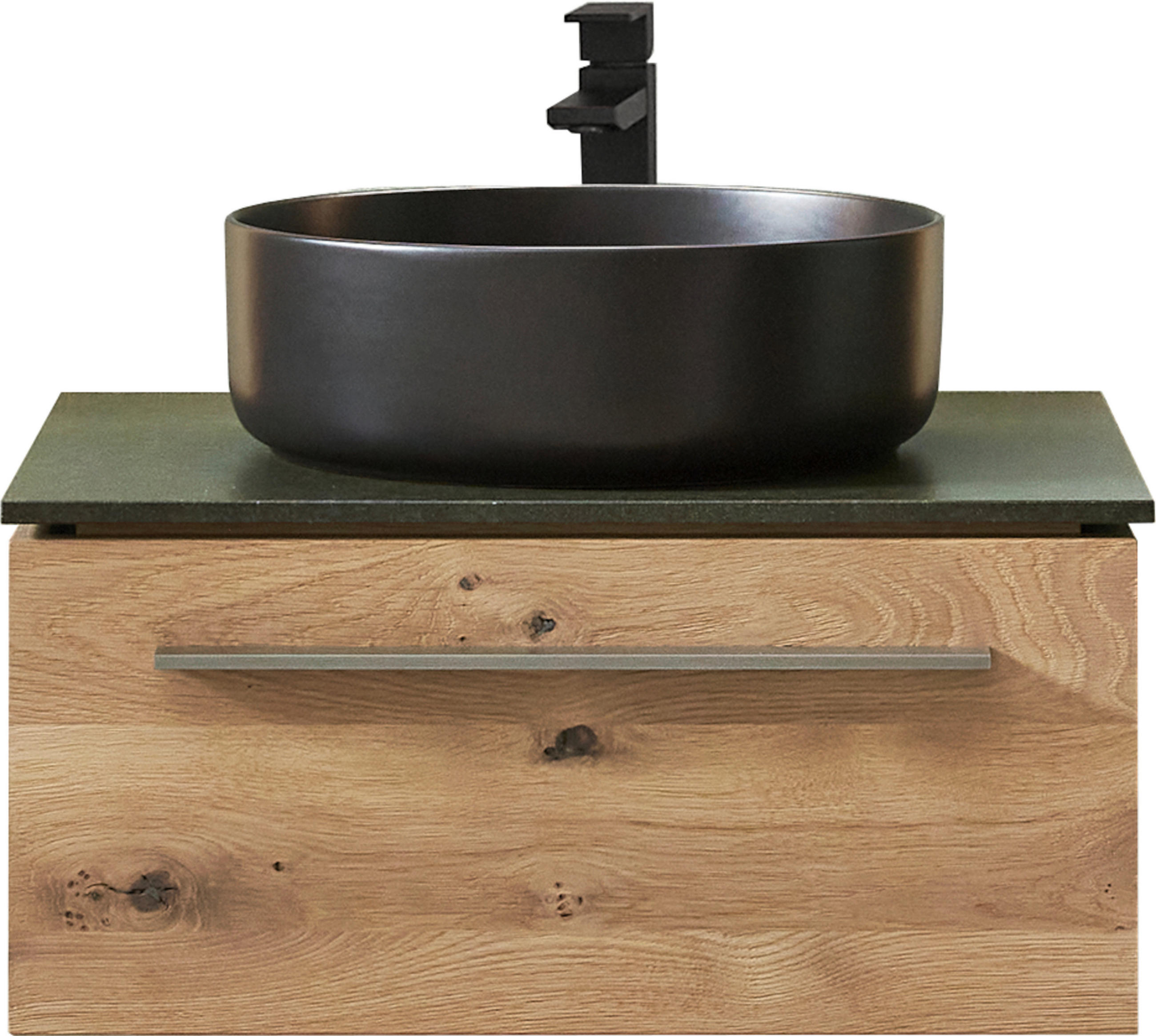 WASCHTISCHKOMBI 55,4 cm  - Eichefarben/Titanfarben, MODERN, Holz/Keramik (55,4cm) - Valdera
