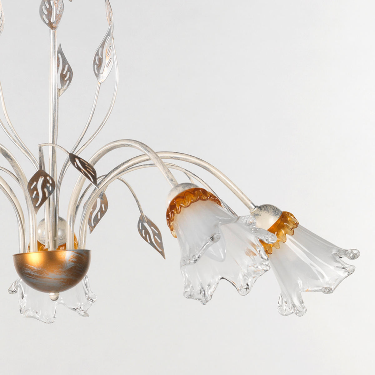 LUSTER, 80/105 cm  - biela, Konventionell, kov/sklo (80/105cm)