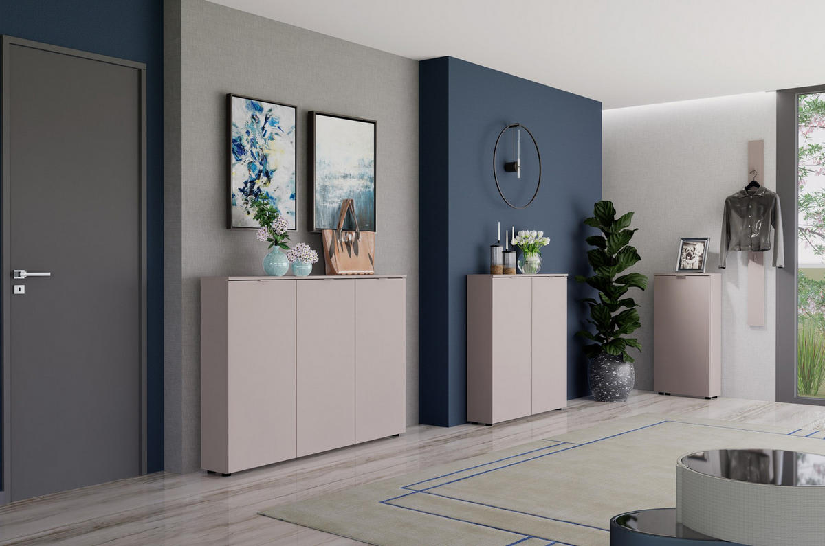 SCHUHSCHRANK  in 100/103/22 cm  - Beige/Schwarz, Design, Holzwerkstoff/Metall (100/103/22cm) - Livetastic