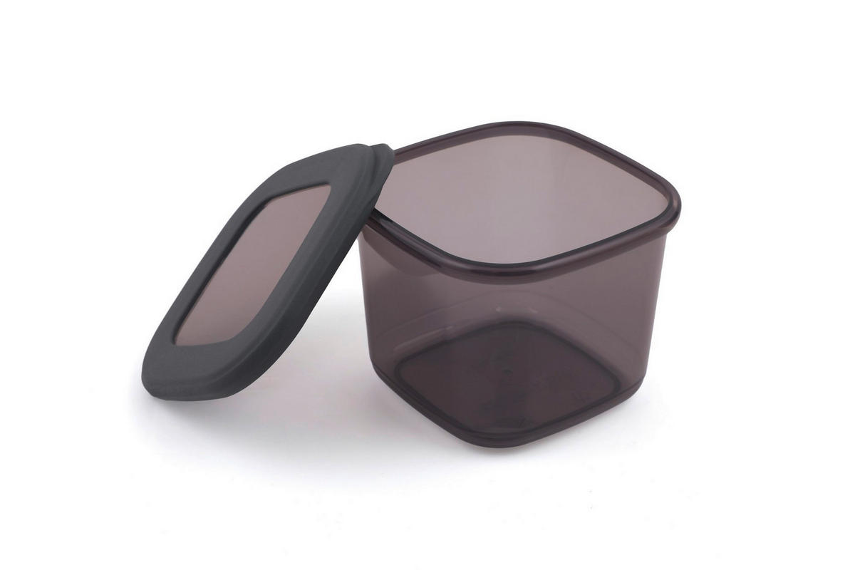 VORRATSDOSENSET 12-teilig  - Klar/Anthrazit, Basics, Kunststoff (10/10/9.5cm) - P & B