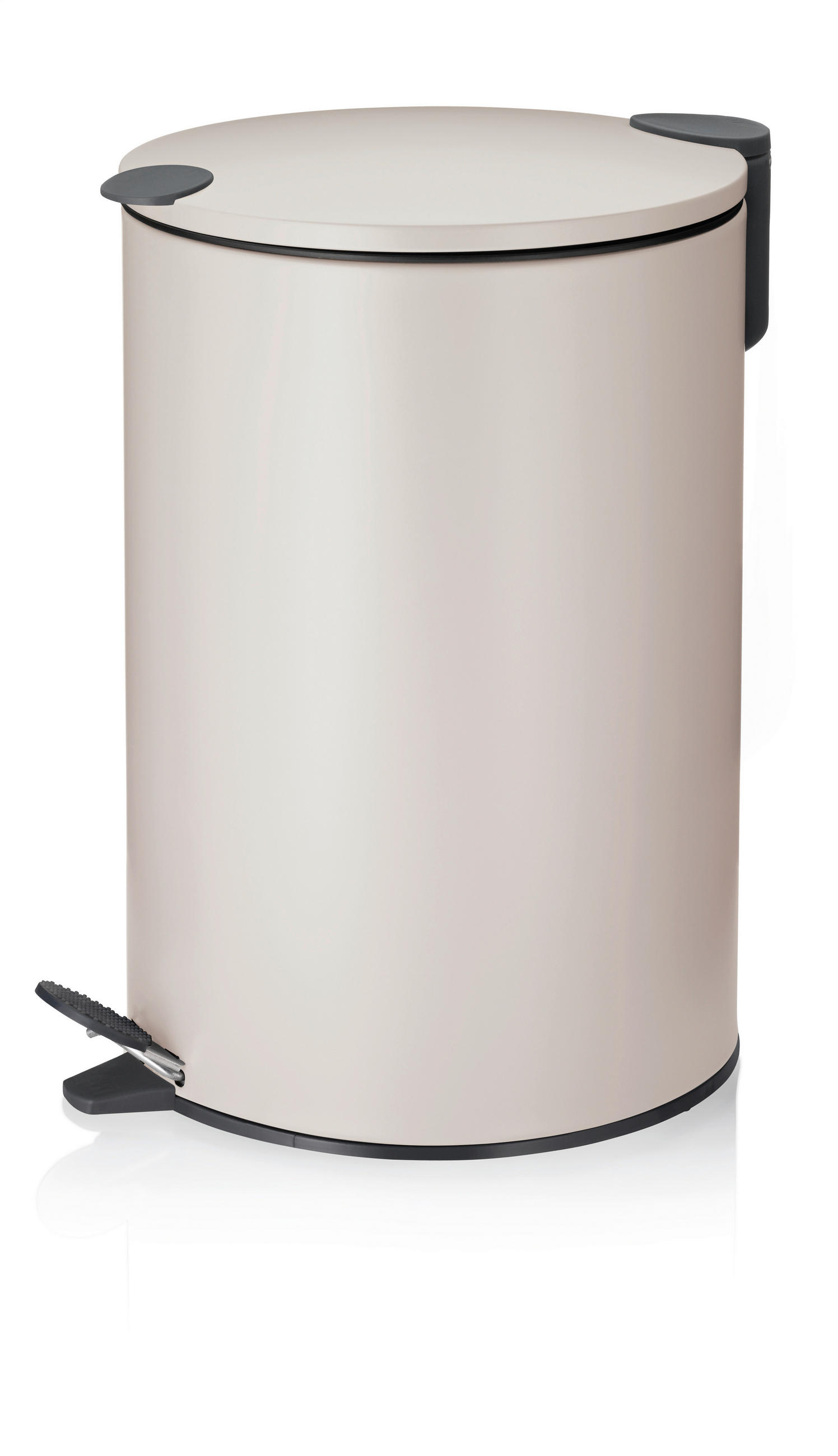 TRETEIMER 12 l  Metall  - Beige/Schwarz, KONVENTIONELL, Kunststoff/Metall (25/38cm) - Kela