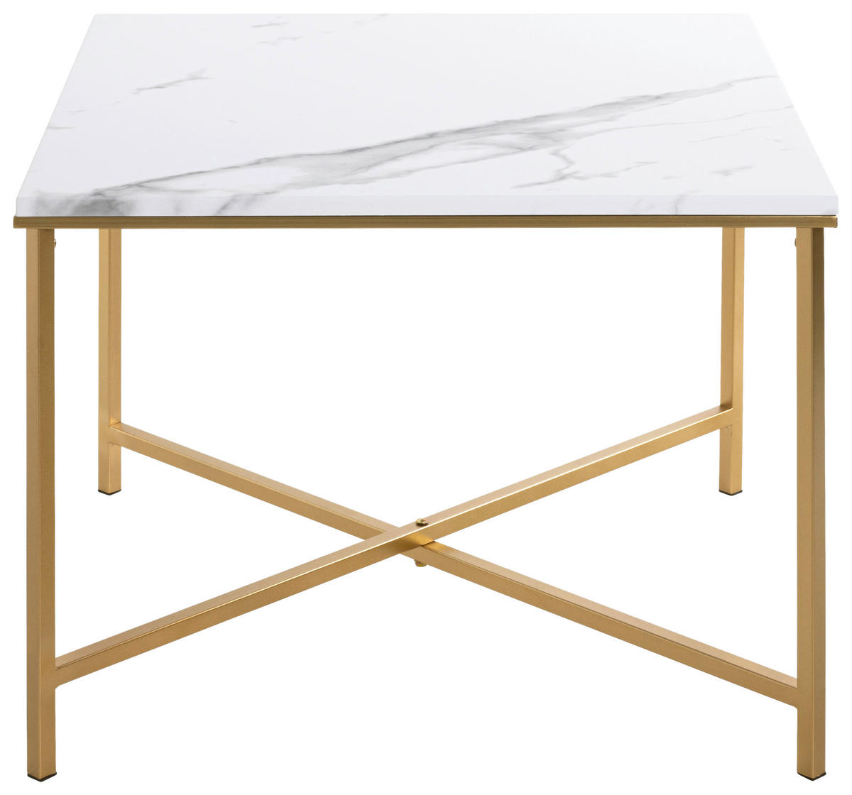ODKLÁDACÍ STOLEK, bílá, barvy zlata - bílá/barvy zlata, Trend, kov/kompozitní dřevo (60/60/47cm)