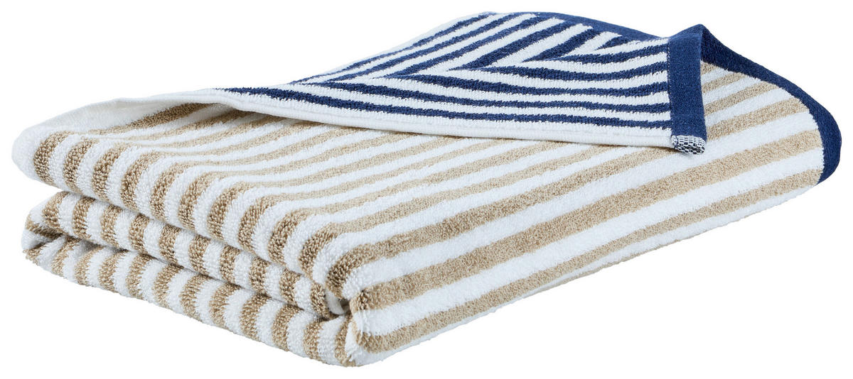 PLÁŽOVÁ OSUŠKA, 90/180 cm, modrá, béžová - modrá/béžová, textil (90/180cm) - Esposa