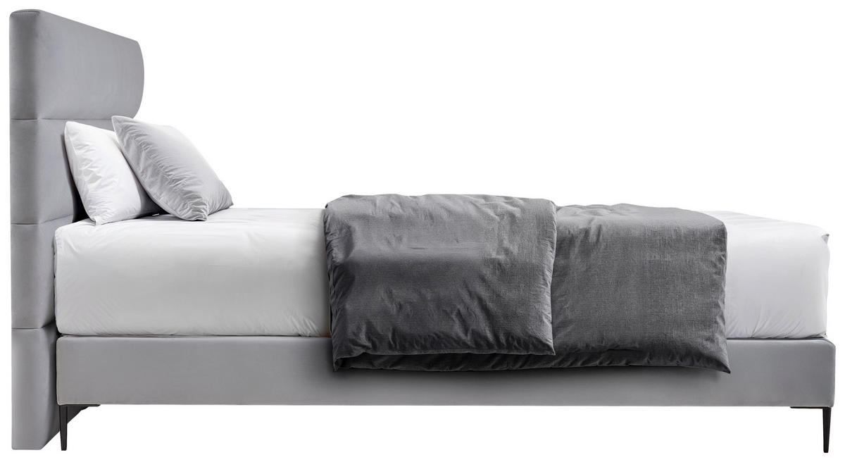 POSTEL BOXSPRING, 180/200 cm, světle šedá - černá/světle šedá, Moderní, kov/kompozitní dřevo (180/200cm) - MID.YOU