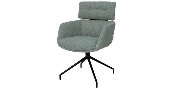 ARMLEHNSTUHL in Eisen Webstoff - Schwarz/Grün, Design, Textil/Metall (62/92/66cm) - Dieter Knoll