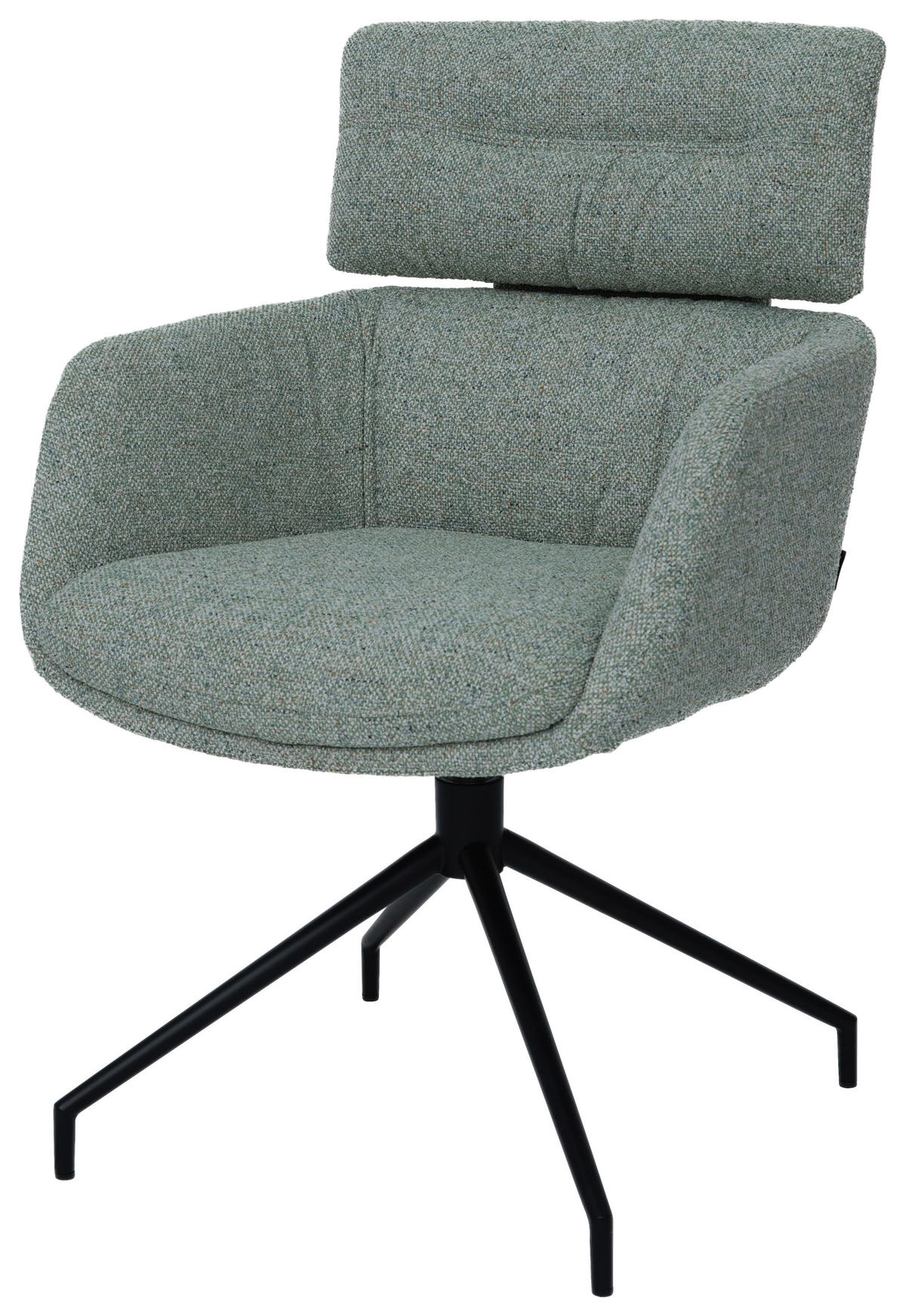 ARMLEHNSTUHL  in Eisen Webstoff  - Schwarz/Grün, Design, Textil/Metall (62/92/66cm) - Dieter Knoll