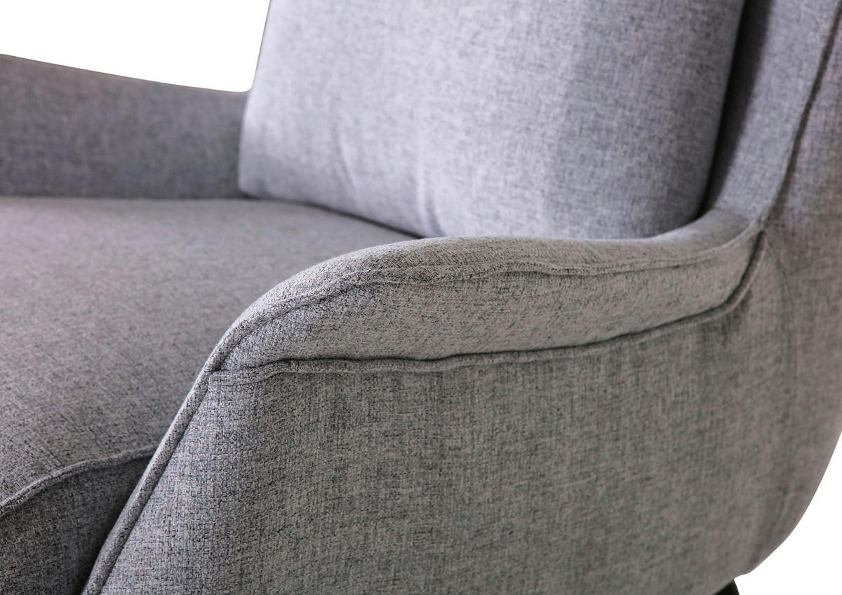 ÖRONLAPPSFÅTÖLJ i flatväv ljusgrå  - ljusgrå/svart, Design, metall/textil (83/106/89cm)