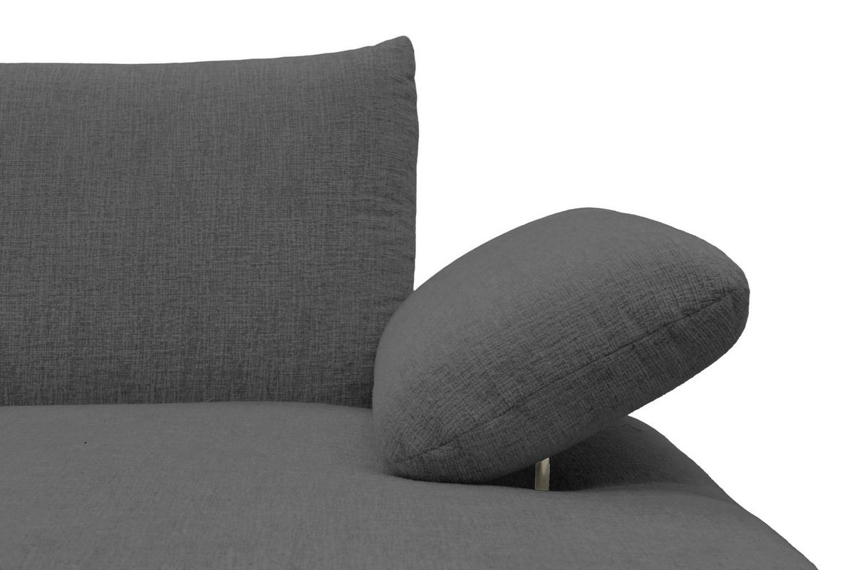 ECKSOFA 200 030 Grau Chenille  - Beige/Schwarz, MODERN, Textil/Metall (274/155cm) - Livetastic