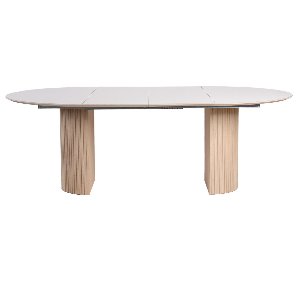 MATBORD i trä, plast, trämaterial 130-220/130/75 cm   - vit/ek Bianco, Modern, trämaterial/trä (130-220/130/75cm) - Niels Andersson
