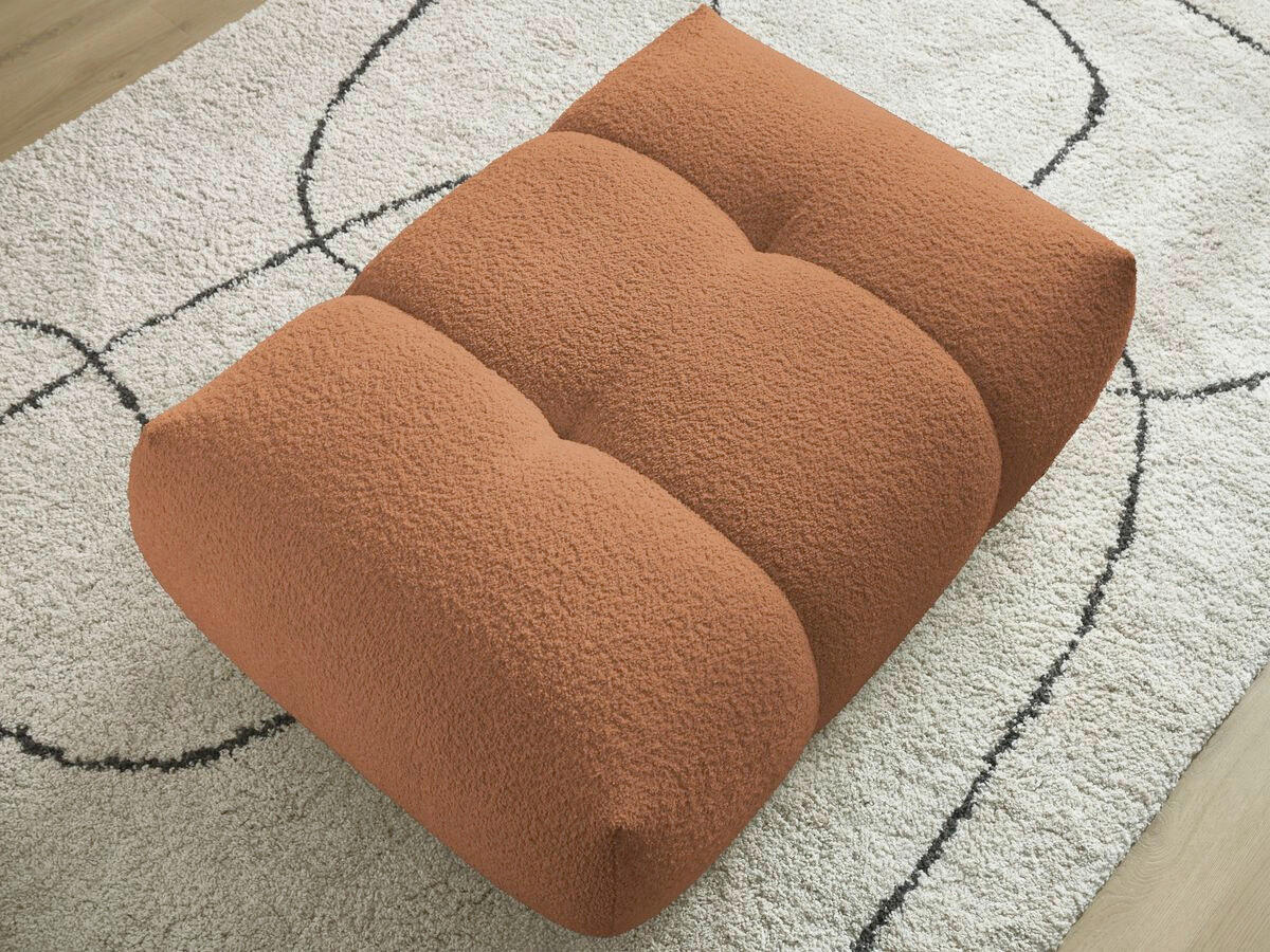 HOCKER FUJI  Bouclé Orange  - Schwarz/Orange, MODERN, Kunststoff/Textil (112/44/80cm)