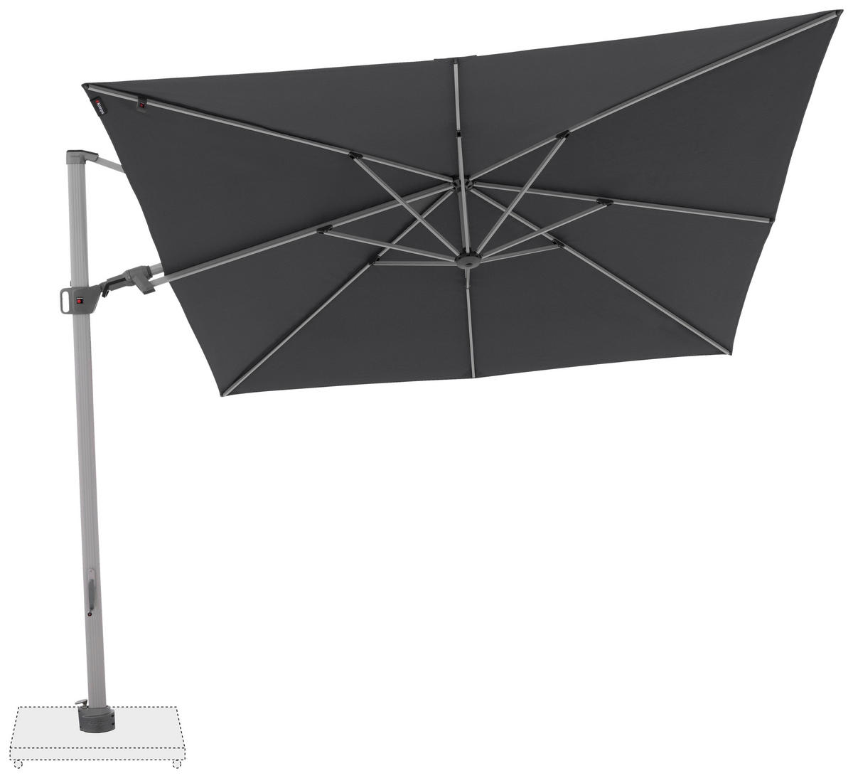 AMPELSCHIRM 275 cm Dunkelgrau  - Dunkelgrau/Silberfarben, KONVENTIONELL, Textil/Metall (275/263cm) - KNIRPS