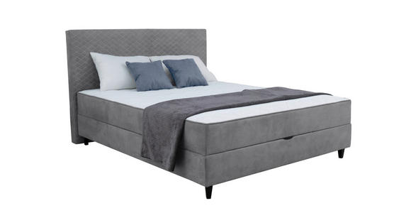 BOXBETT 120/200 cm  in Graublau  - Graublau/Schwarz, KONVENTIONELL, Kunststoff/Textil (120/200cm) - Carryhome