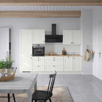 KÜCHENBLOCK Cascada 300 cm  in Weiß, Eichefarben  - Eichefarben/Schwarz, MODERN, Holzwerkstoff/Metall (300cm) - Nobilia