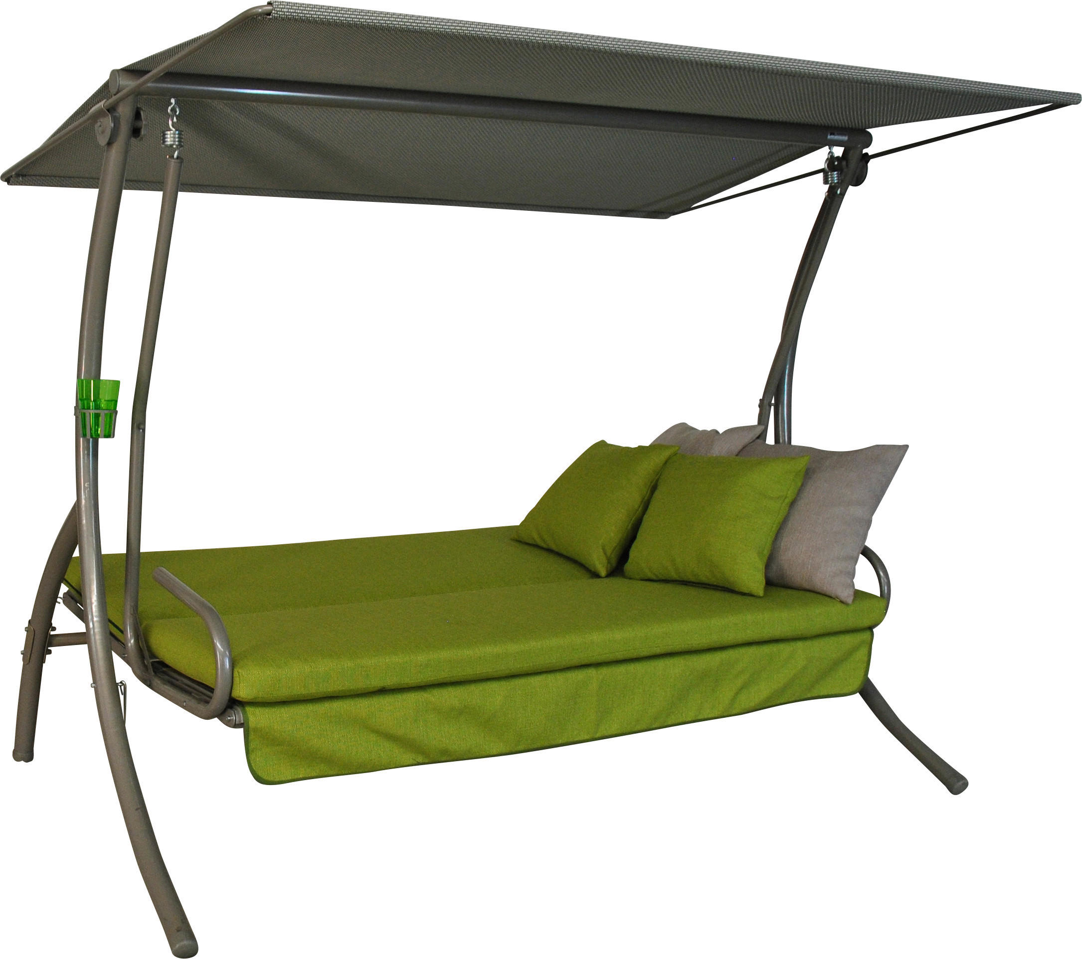 HOLLYWOODSCHAUKEL 210/160/145 cm  - Dunkelgrau/Anthrazit, Basics, Kunststoff/Textil (210/160/145cm) - Boxxx