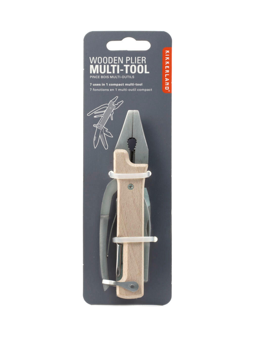 MULTIFUNKČNÉ NÁRADIE - viacfarebná, Basics, kov/drevo (7/3/22cm) - Kikkerland