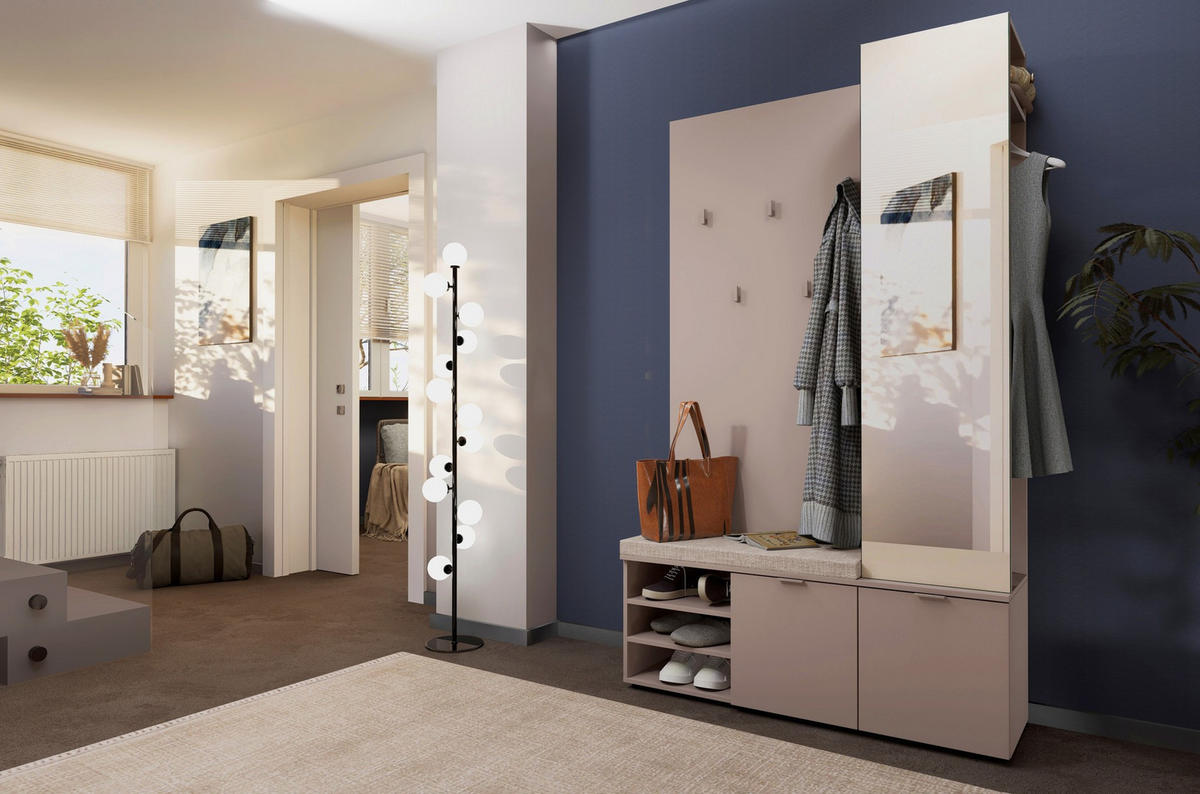 GARDEROBE  in 120/201/38 cm  - Beige, Design, Holzwerkstoff (120/201/38cm) - Livetastic