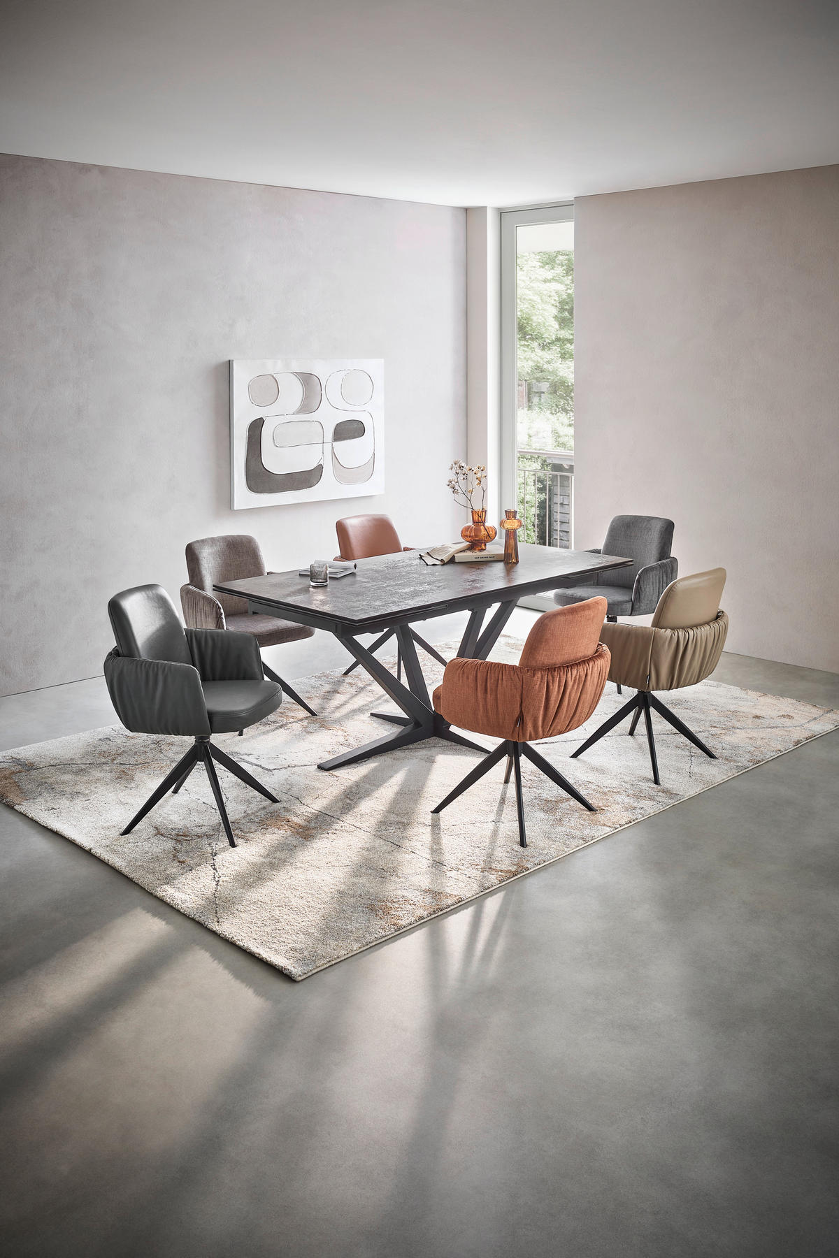 ŽIDLE S PODRUČKAMI, železo, černá, šedohnědá - černá/šedohnědá, Design, kov/kůže (59/85/62cm) - Moderano