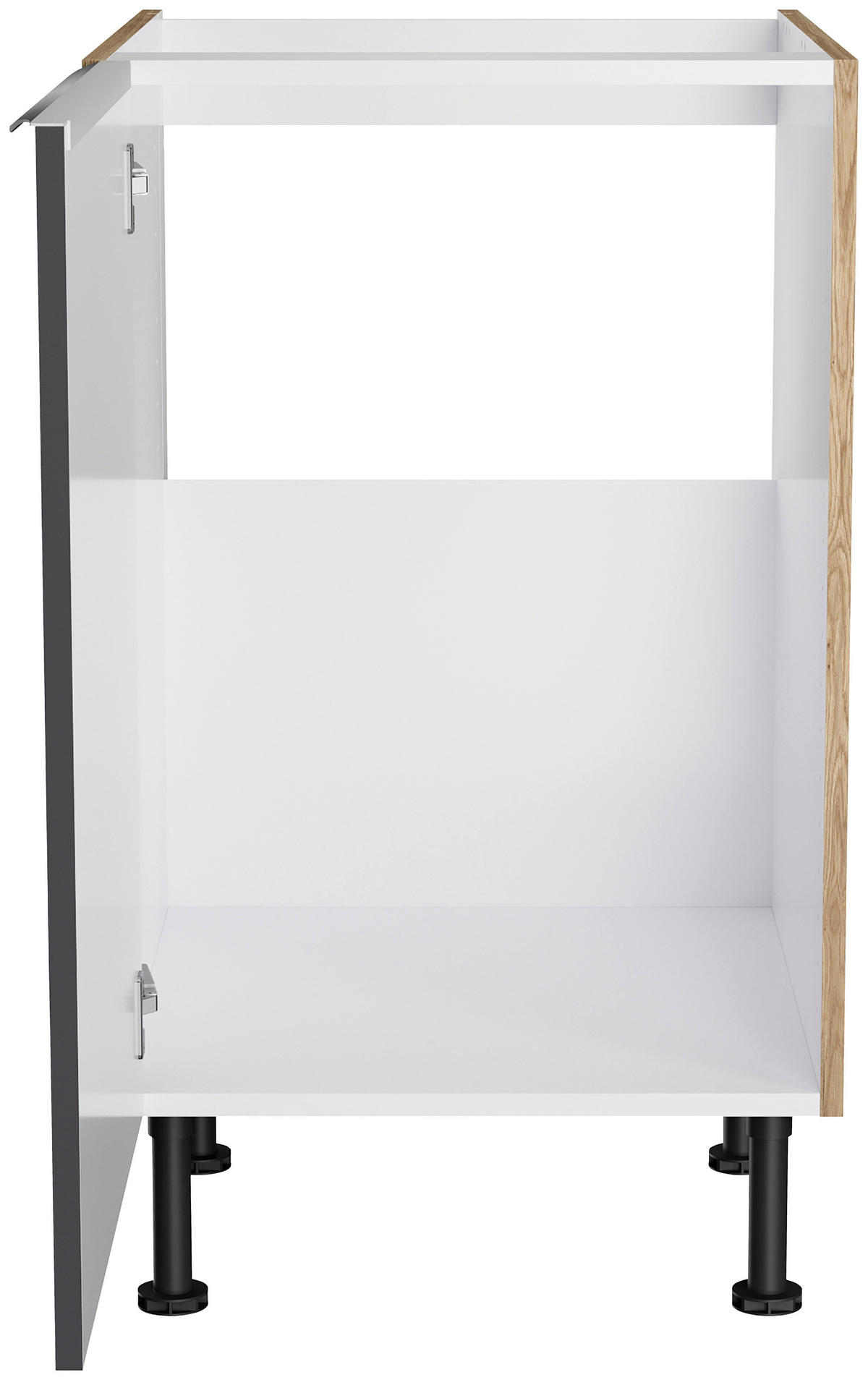 ECKKÜCHE 200/270 cm  in Anthrazit, Eichefarben  - Edelstahlfarben/Eichefarben, Basics, Holzwerkstoff/Metall (200/270cm) - Optifit