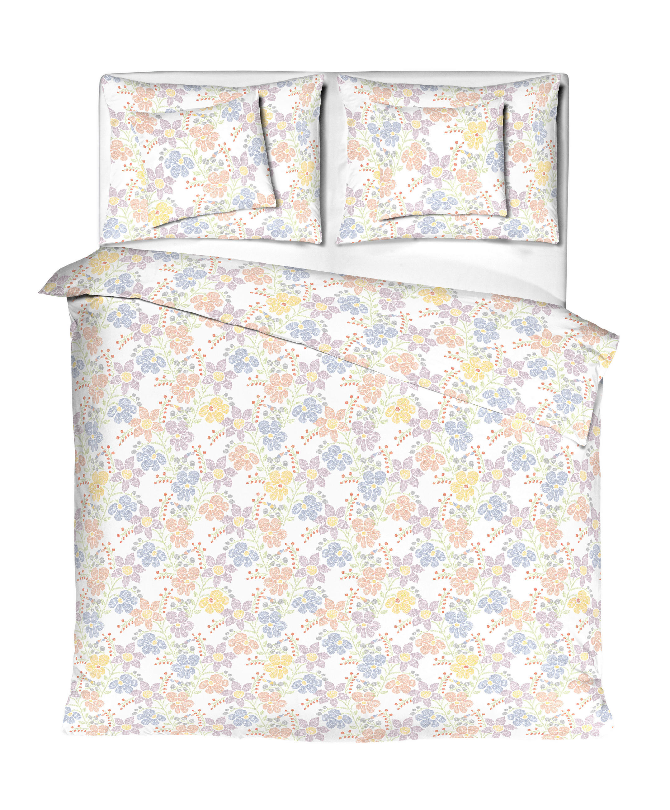 ÁGYNEMŰHUZAT-GARNITÚRA 220/200 cm  - színes, Basics, textil (220/200cm)