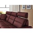 ECKSOFA in Echtleder Bordeaux  169/298 cm  - Bordeaux/Schwarz, Design, Leder/Metall (169/298cm) - Dieter Knoll