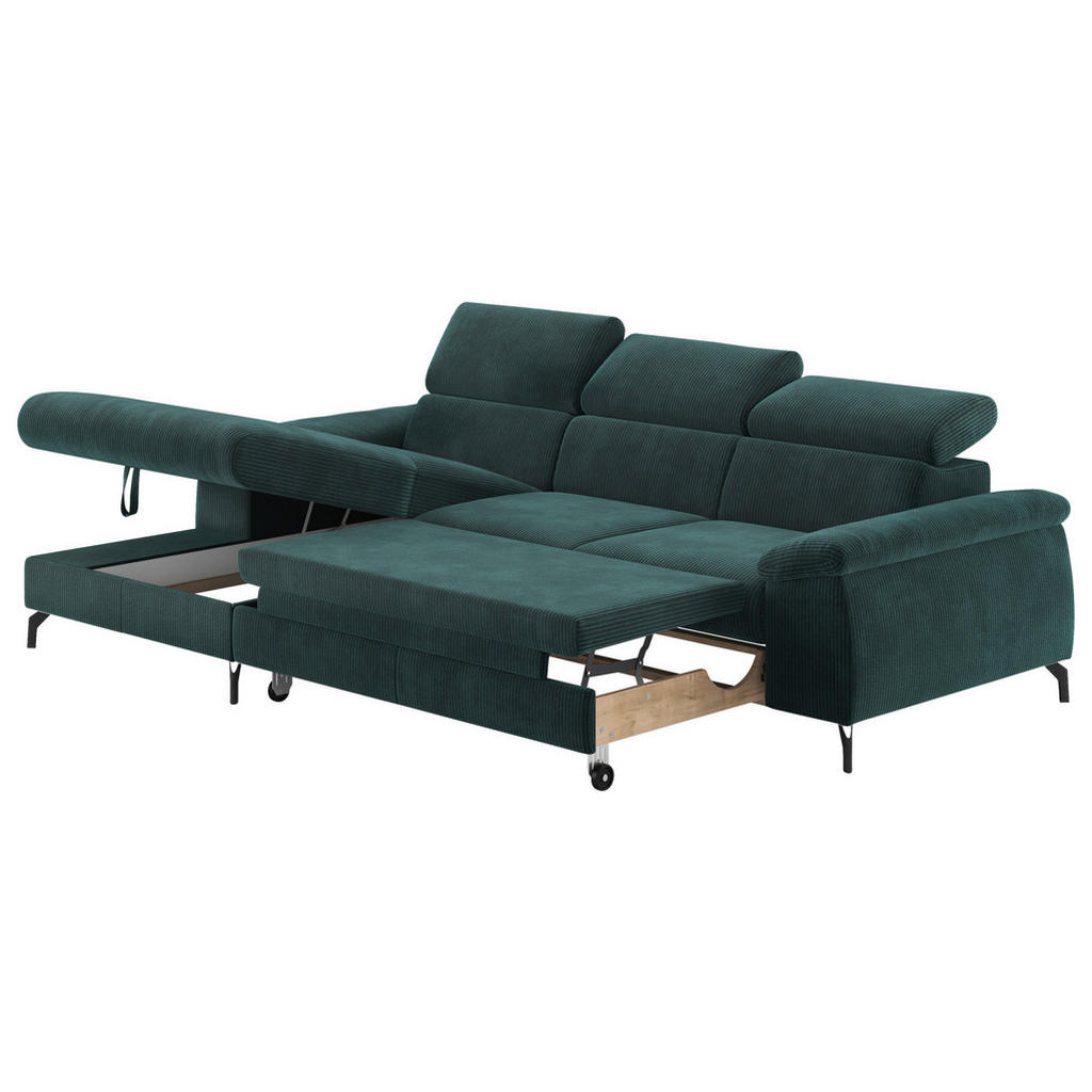 Thumbnail - Livetastic Ecksofa, Petrol, Textil, 3-Sitzer, Ottomane links, L-Form, 244x166 cm, Made in EU, Stoffauswahl, Liegefunktio...