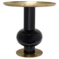 BEISTELLTISCH Schwarz, Goldfarben rund  - Schwarz Hochglanz/Goldfarben, Design, Metall (50/50cm) - Kayoom
