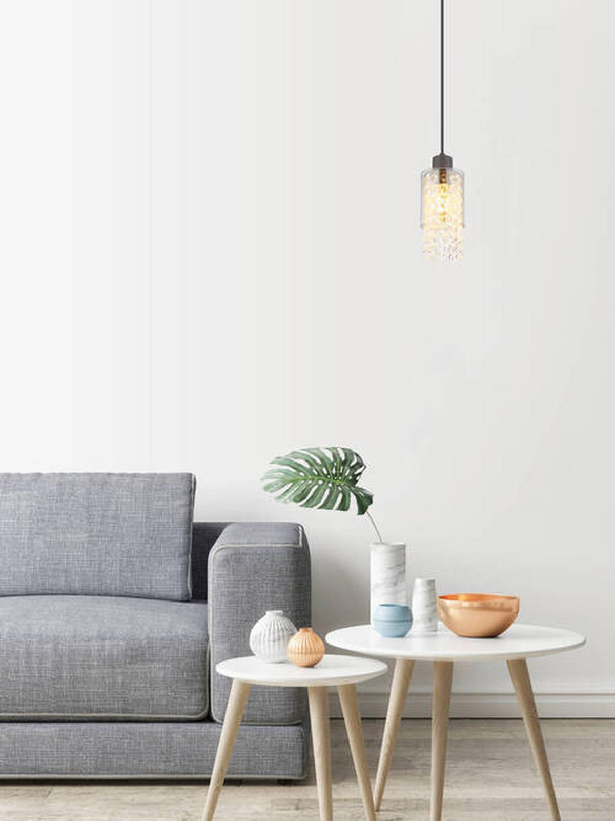 Lampă Suspendată 10/120 cm  - străveziu/negru, Konventionell, plastic/sticlă (10/120cm) - Globo