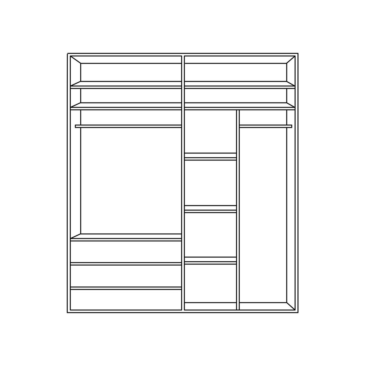 DREHTÜRENSCHRANK in Graphitfarben  - Chromfarben/Graphitfarben, Design, Holzwerkstoff/Metall (201/223/60cm) - home24