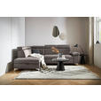 ECKSOFA Taupe Mikrofaser  - Taupe/Chromfarben, KONVENTIONELL, Textil/Metall (206/271cm) - Carryhome