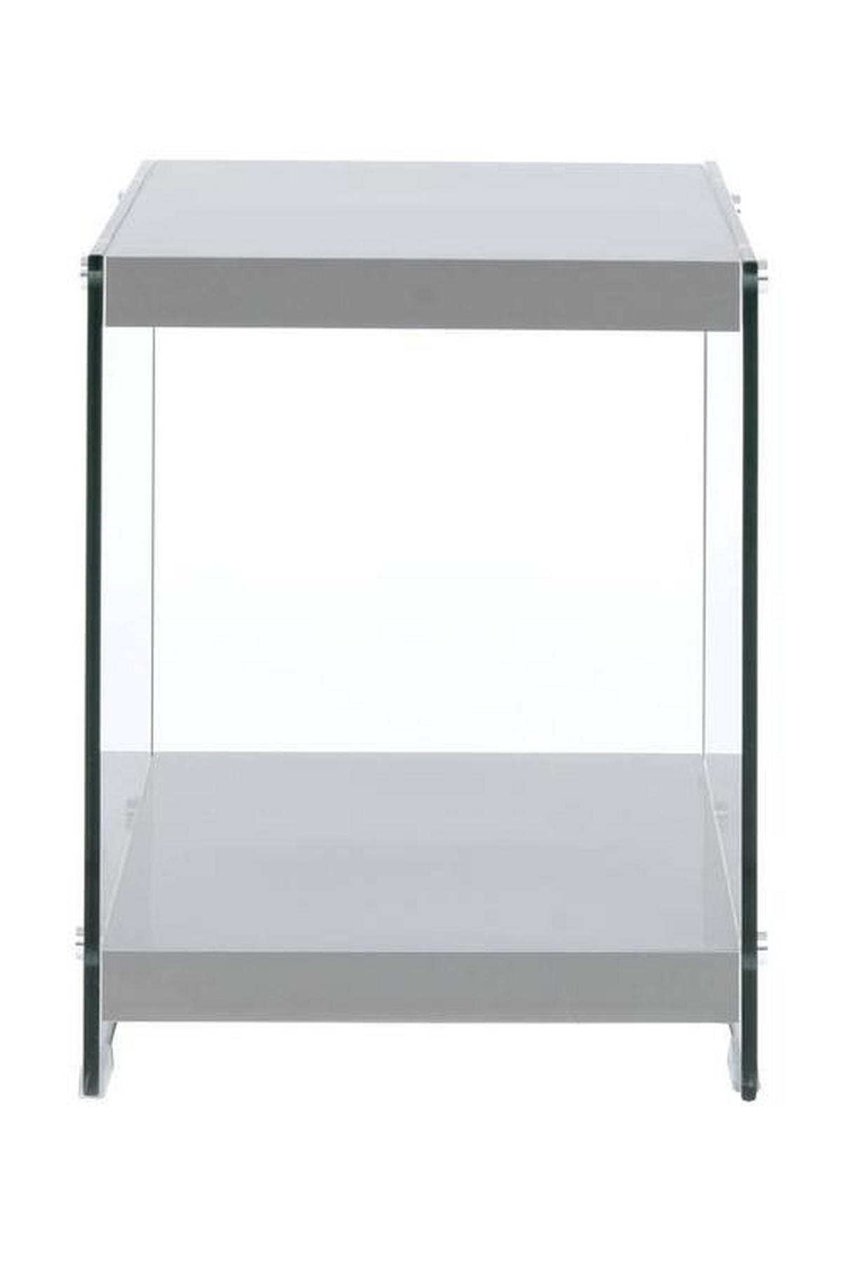 BEISTELLTISCH in Glas, Holzwerkstoff 35/35/45 cm  - Klar/Grau, Basics, Glas/Holzwerkstoff (35/35/45cm) - Kayoom