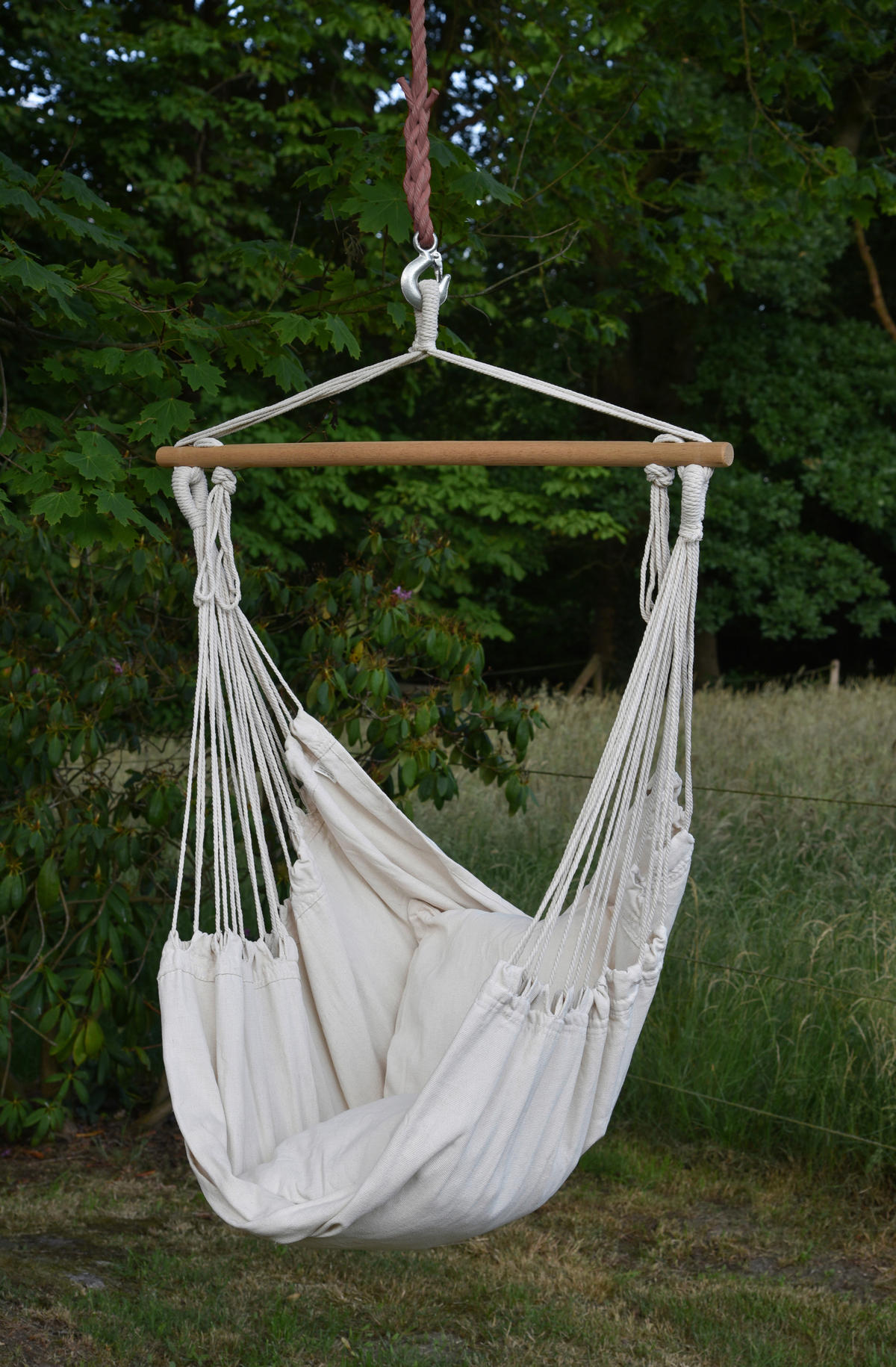 HÄNGESESSEL 90/120/60 cm  - Beige/Naturfarben, Trend, Holz/Textil (90/120/60cm) - Gardenson