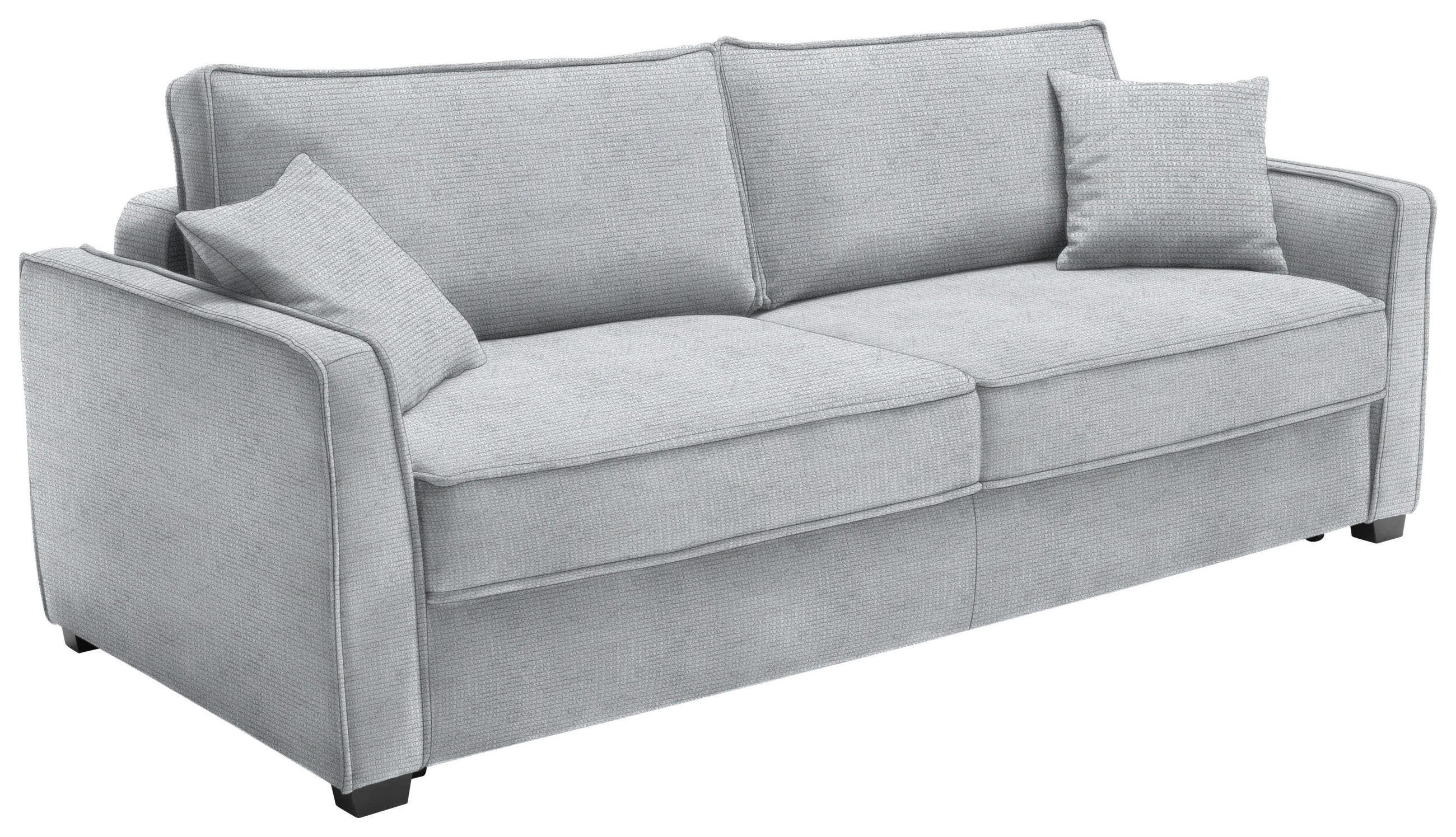 SCHLAFSOFA Jacquard Grau  - Blaugrau/Schwarz, Design, Holz/Textil (240/75/110cm) - home24