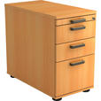 ANSTELLCONTAINER 42,8/72-76/80 cm  - Buchefarben/Schwarz, KONVENTIONELL, Holzwerkstoff/Kunststoff (42,8/72-76/80cm) - Venda