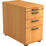 ANSTELLCONTAINER 42,8/72-76/80 cm  - Buchefarben/Schwarz, KONVENTIONELL, Holzwerkstoff/Kunststoff (42,8/72-76/80cm) - Venda