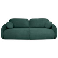 SCHLAFSOFA  mit Liegefunktion, Schlafen auf Sitzhöhe, Rücken echt Chenille Grün  - Schwarz/Grün, KONVENTIONELL, Kunststoff/Textil (222/90/100cm) - Carryhome