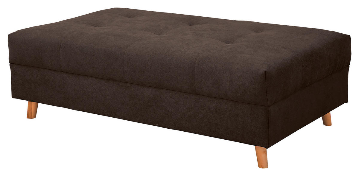 ECKSOFA inkl. Hocker Ariella in Mikrofaser Graubraun  161/231 cm  - Graubraun/Naturfarben, Design, Holz/Textil (161/231cm) - Livetastic