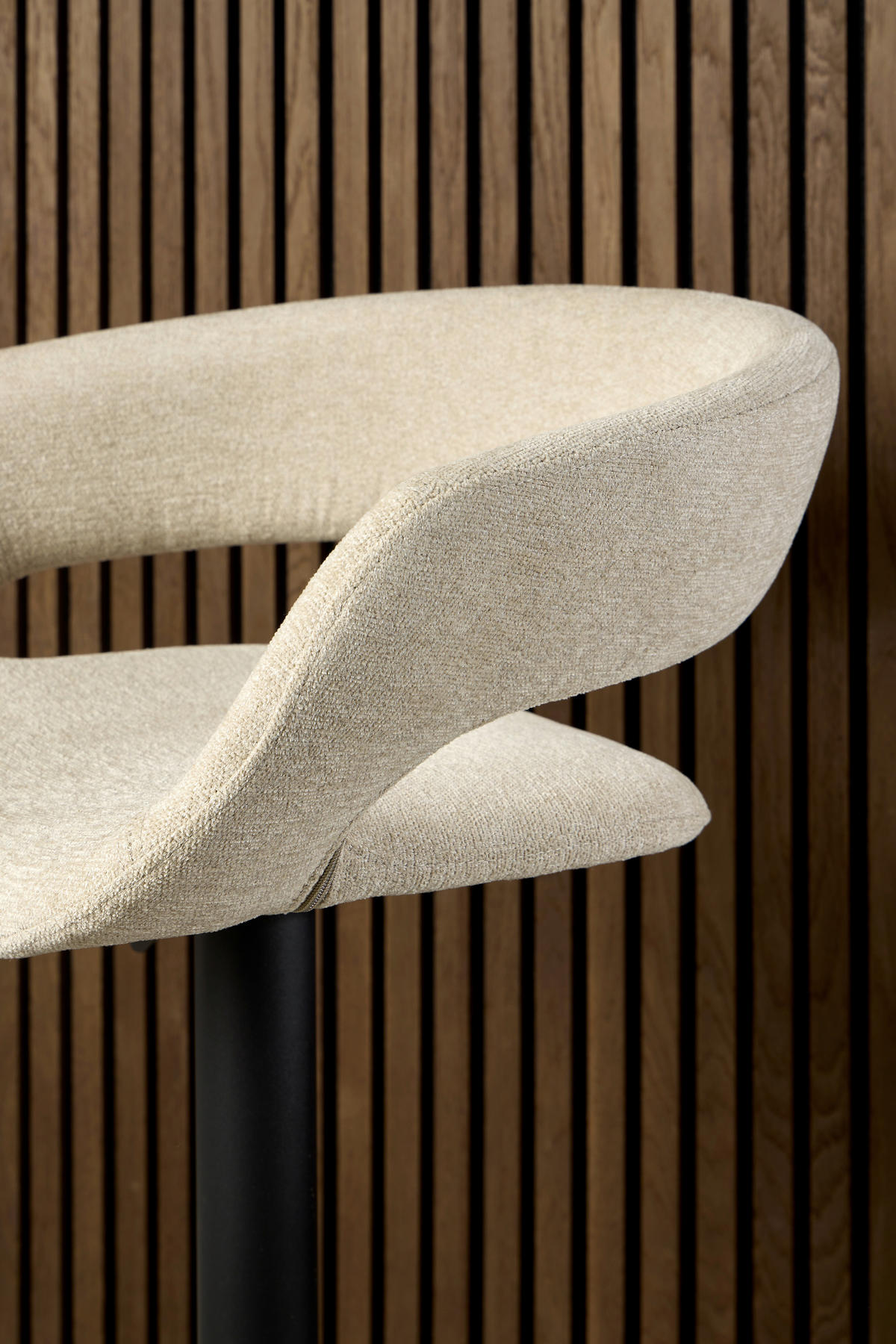 BARHOCKER in Braun  - Schwarz/Braun, Design, Textil/Metall (54/101,5/48,5cm) - MID.YOU