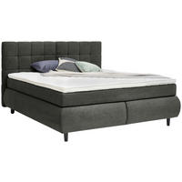 BOXSPRINGBETT 160/200 cm  in Dunkelgrau  - Dunkelgrau/Schwarz, KONVENTIONELL, Holz/Textil (160/200cm) - Ti'me