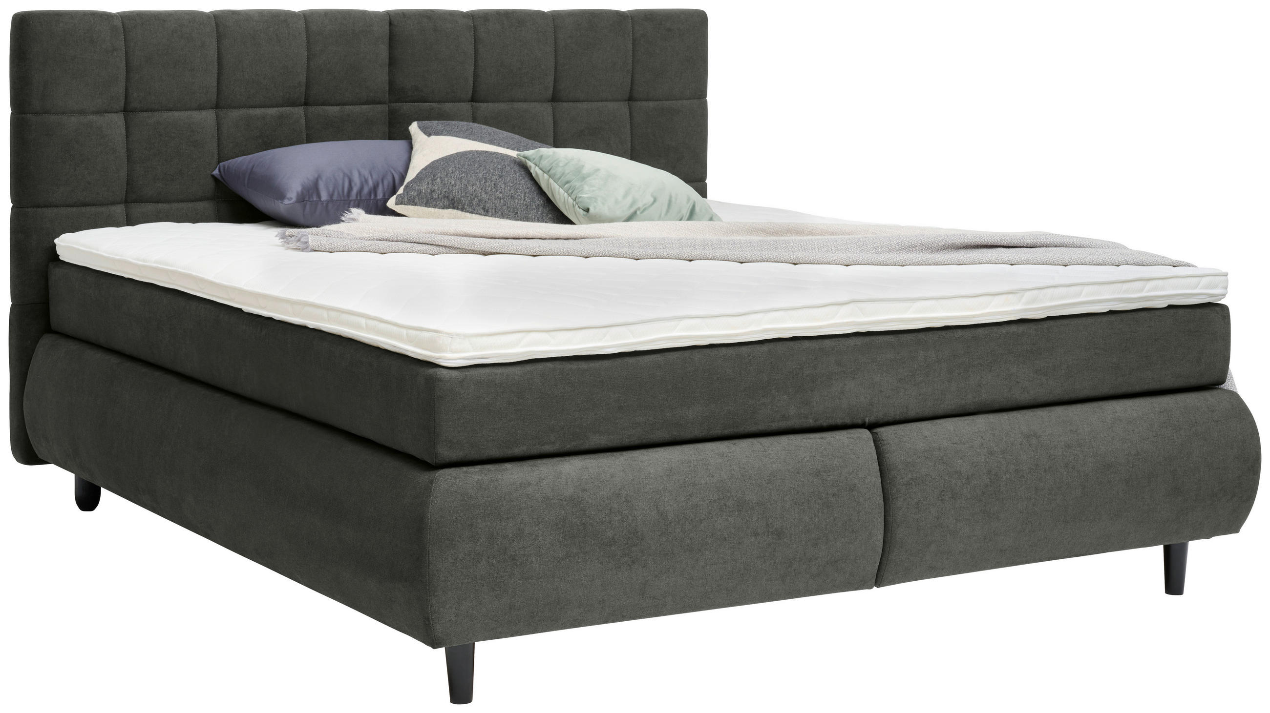 Ti'me Boxspringbett Dunkelgrau 180x200 cm